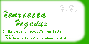 henrietta hegedus business card